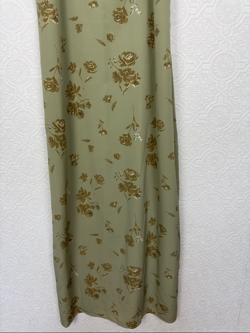 Vintage 90s Y2K‎ Old Navy Floral Midi Dress Sage Green Slip Dress 10 Cottagecore - Picture 3 of 6